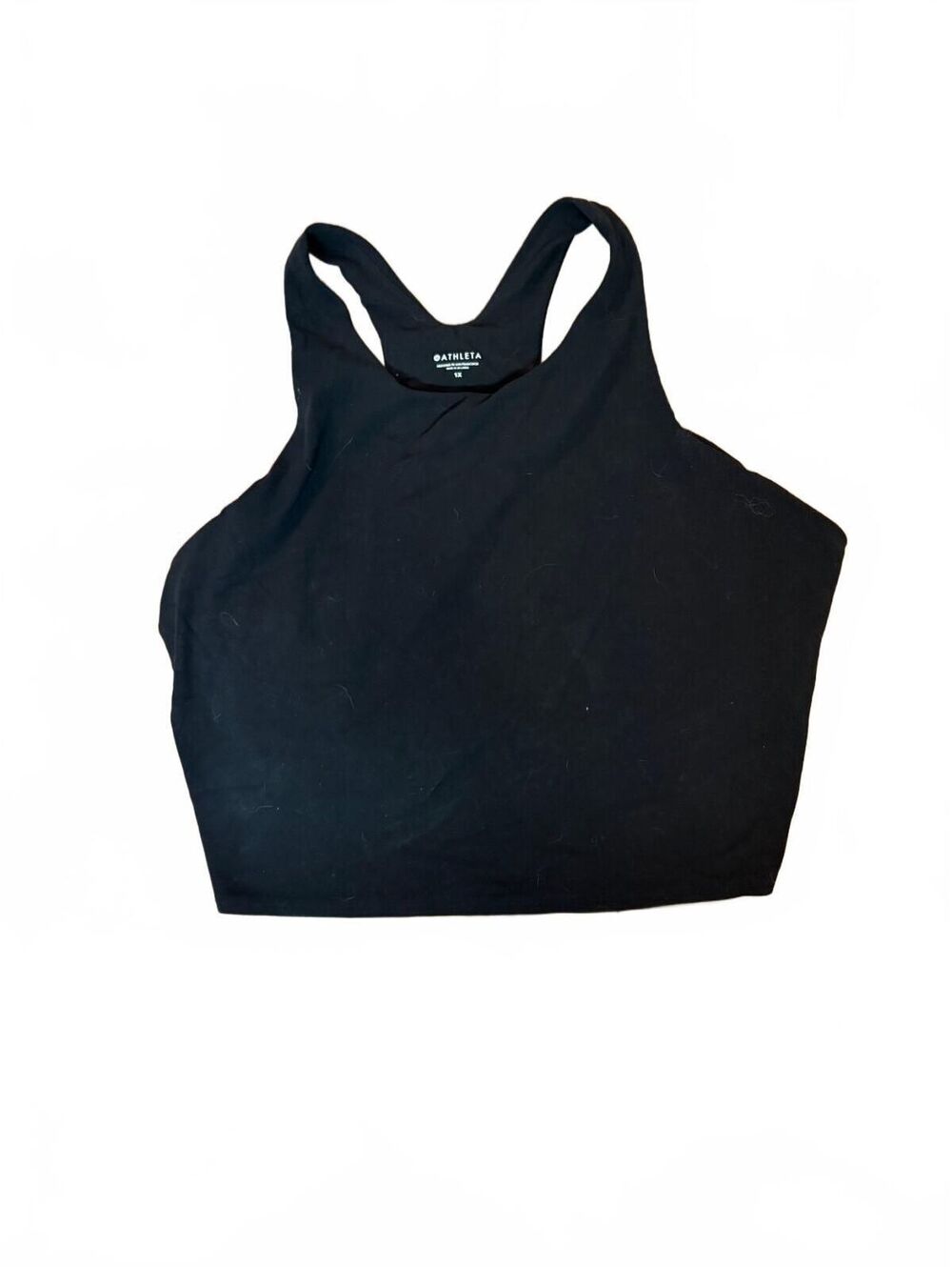 Athleta Black Racerback Sports Bra Crop Top